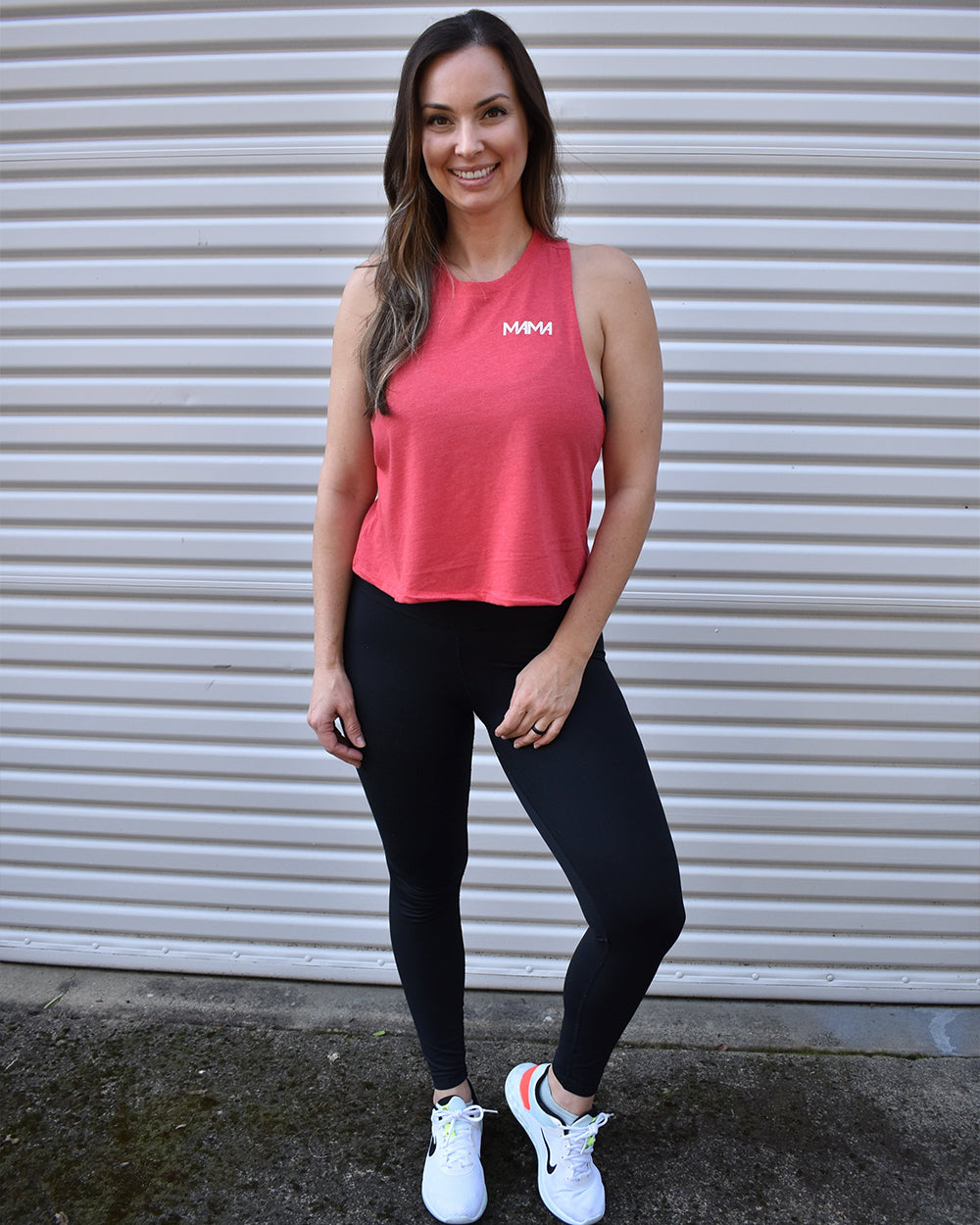 Mama Racerback Crop Tank Top