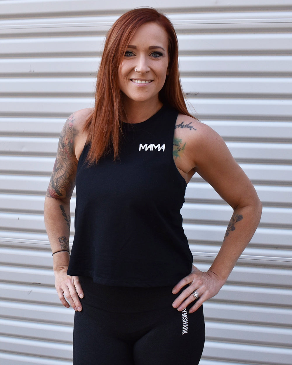 Mama Racerback Crop Tank Top