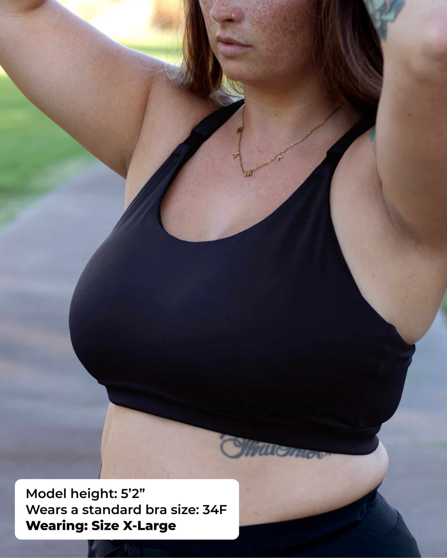 Ultra Comfort Active Nursing Bra - FIXED Pads (Solid Black)