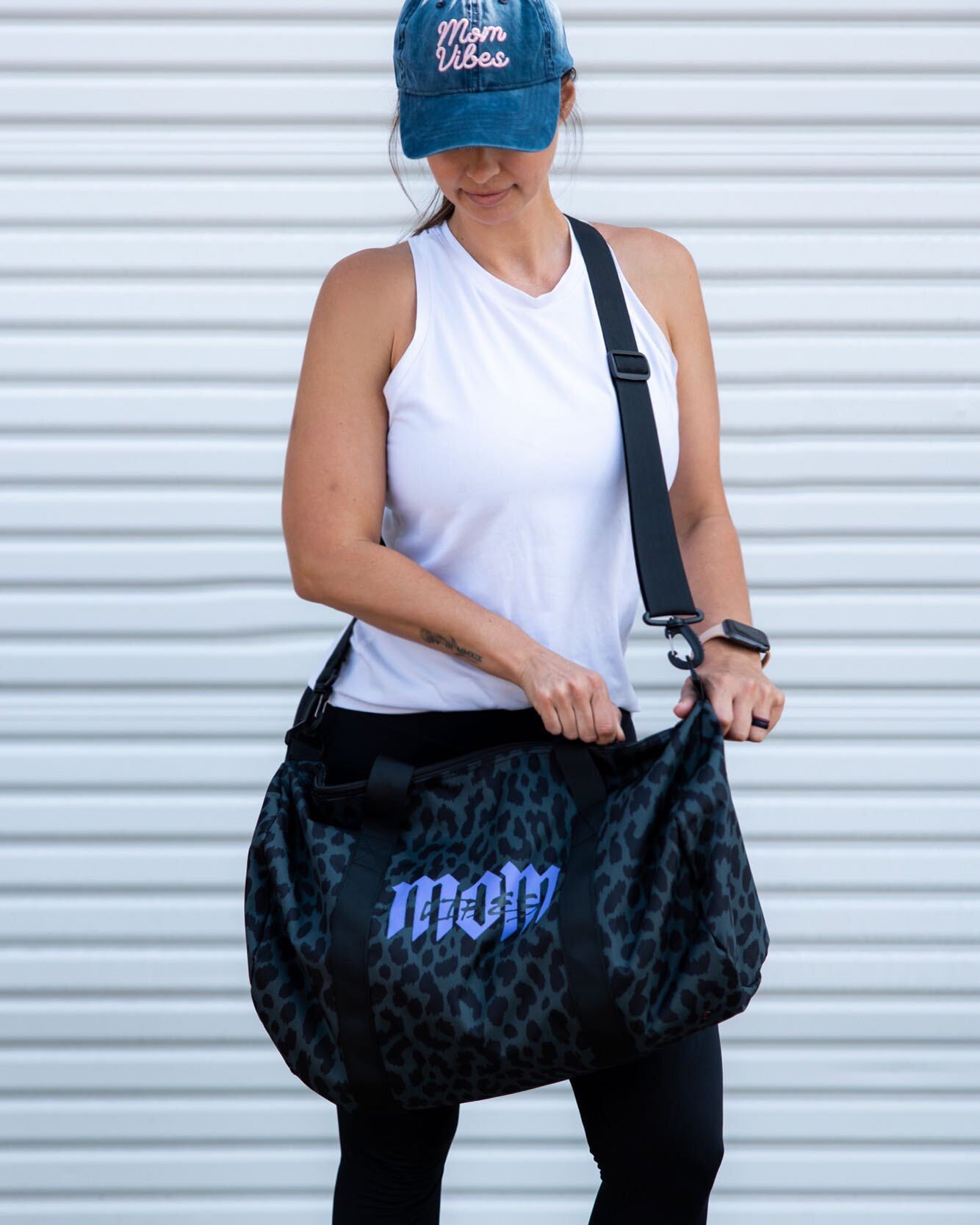 MomVibes All-Purpose Duffel (Black Cheetah)