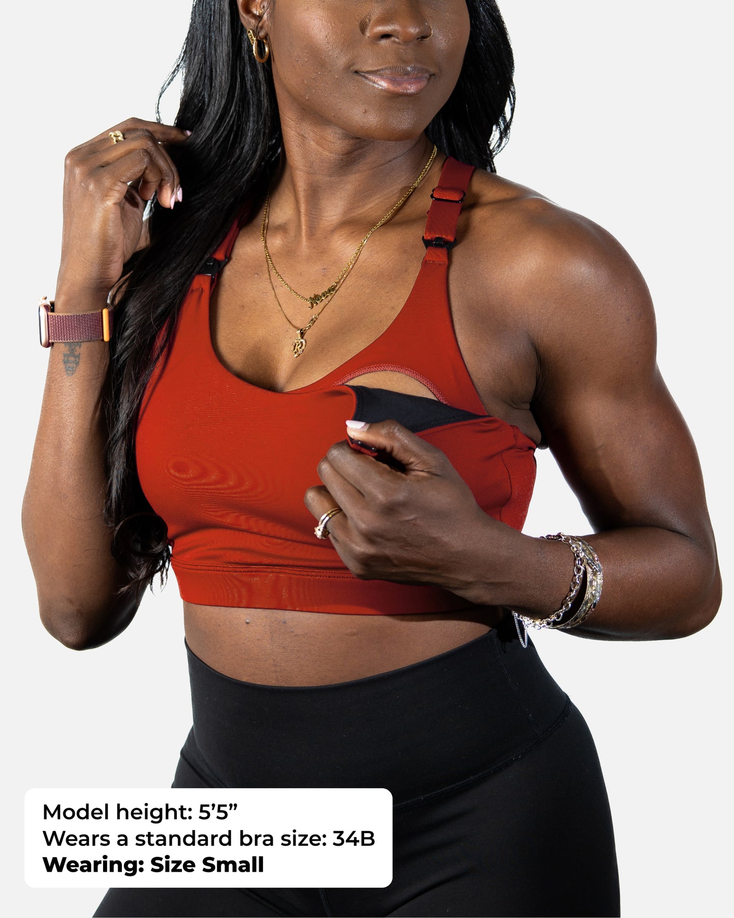 Ultra Comfort Active Nursing Bra - FIXED PADS (Burnt Orange)