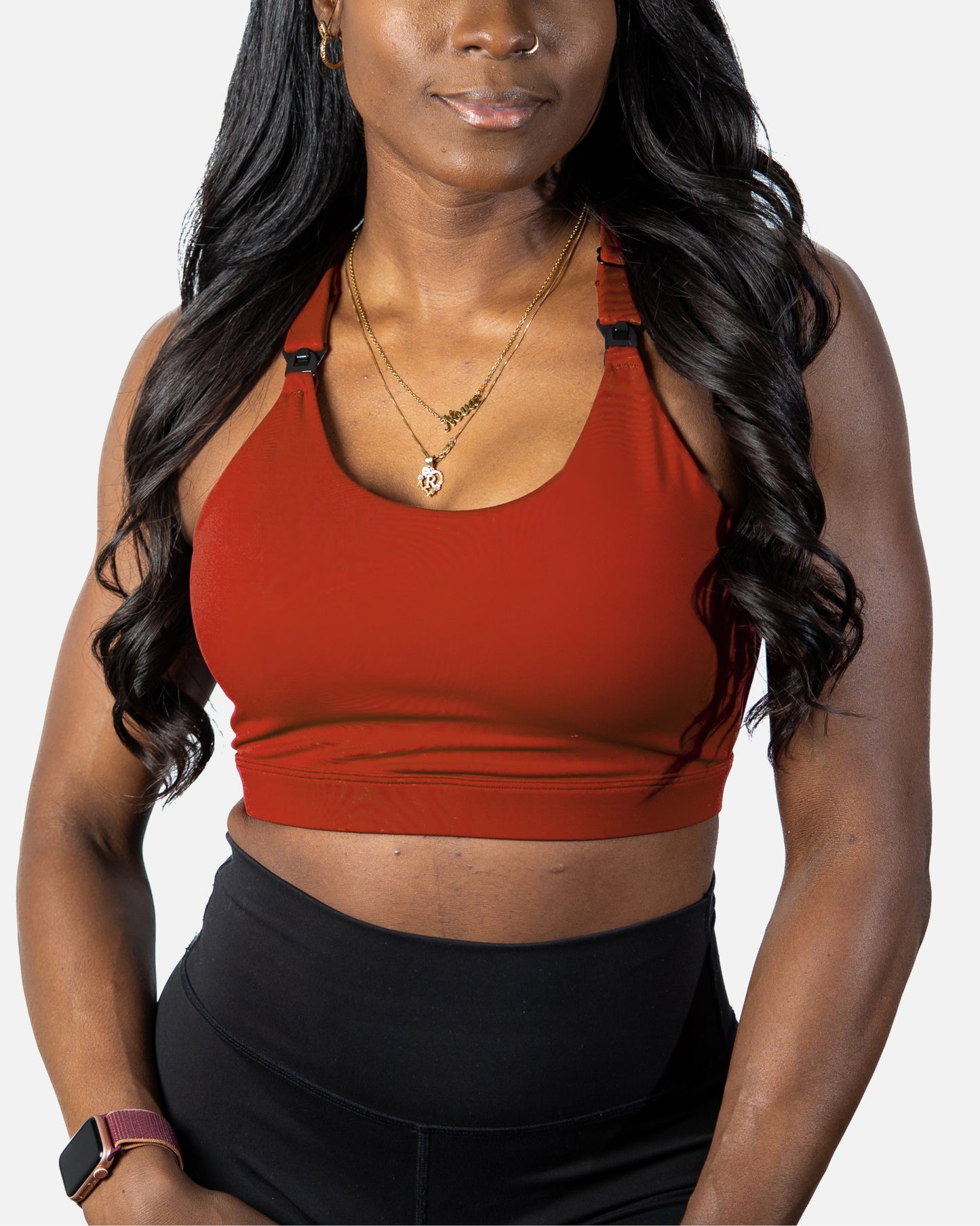 Ultra Comfort Active Nursing Bra - FIXED PADS (Burnt Orange)