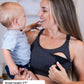 Ultra Soft Active Nursing MomBra - FIXED Pads (Heathered Black)