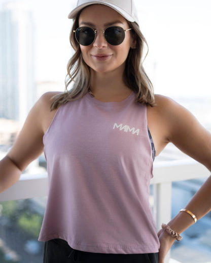 Mama Racerback Crop Tank Top