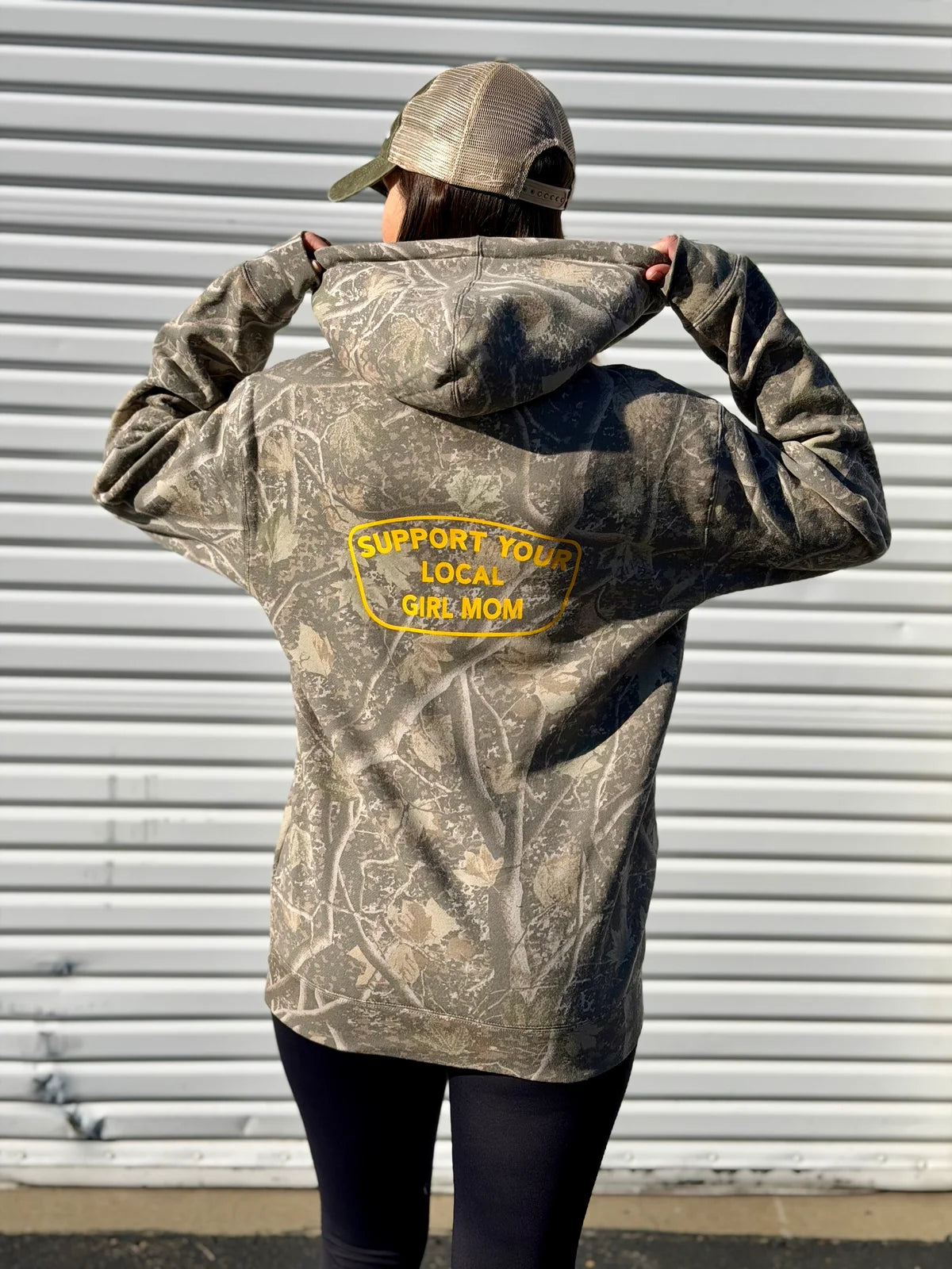SUPPORT YOUR LOCAL GIRL MOM TREE CAMO HOODIE