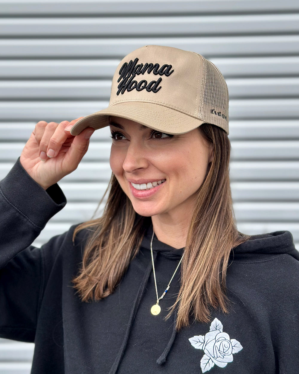 Mama Hood 5 Panel Trucker Snapback